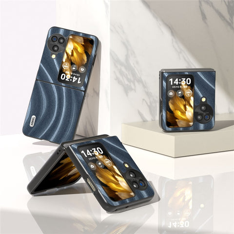 ABEEL Milky Way Series Phone Case for Oppo Find N3 Flip 5G , PU Leather Coated PC Anti-Scratch Protective Cover