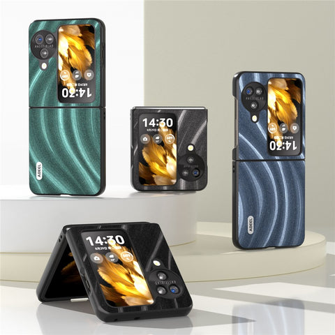 ABEEL Milky Way Series Phone Case for Oppo Find N3 Flip 5G , PU Leather Coated PC Anti-Scratch Protective Cover