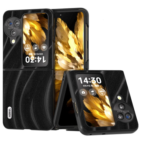 ABEEL Milky Way Series Phone Case for Oppo Find N3 Flip 5G , PU Leather Coated PC Anti-Scratch Protective Cover