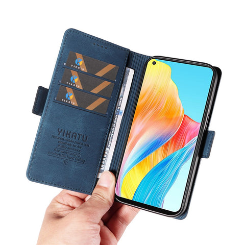 YIKATU YK-005 For Oppo A78 4G PU Leather Wallet Phone Case Skin-touch Stand Flip Cover