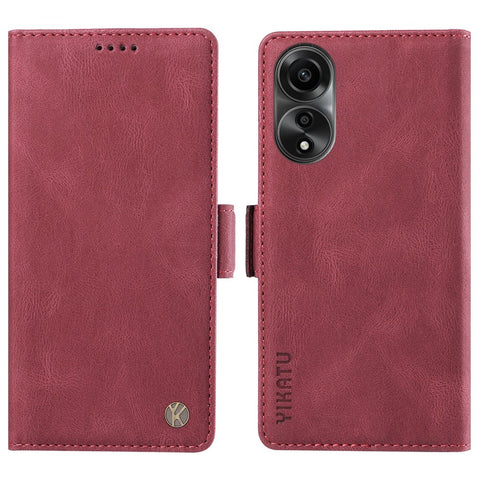 YIKATU YK-005 For Oppo A78 4G PU Leather Wallet Phone Case Skin-touch Stand Flip Cover