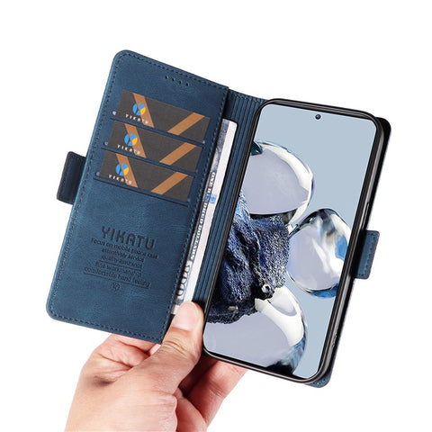 YIKATU YK-005 Wallet Phone Case for Xiaomi 12T 5G / 12T Pro 5G / Redmi K50 Ultra , Skin-touch PU Leather Stand Cover