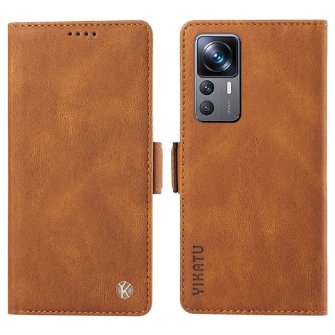 YIKATU YK-005 Wallet Phone Case for Xiaomi 12T 5G / 12T Pro 5G / Redmi K50 Ultra , Skin-touch PU Leather Stand Cover