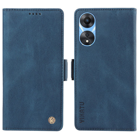 YIKATU YK-005 PU Leather Folio Cover for Oppo A58 5G / A78 5G , Skin-touch Wallet Stand Phone Case