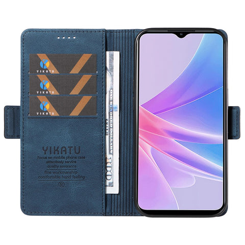 YIKATU YK-005 PU Leather Folio Cover for Oppo A58 5G / A78 5G , Skin-touch Wallet Stand Phone Case
