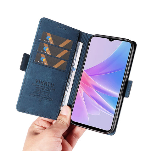 YIKATU YK-005 PU Leather Folio Cover for Oppo A58 5G / A78 5G , Skin-touch Wallet Stand Phone Case