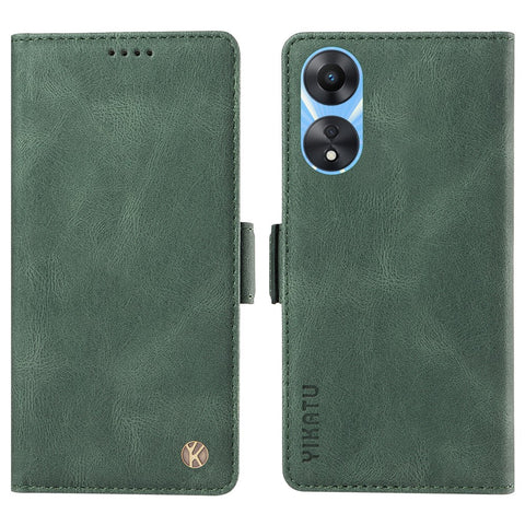 YIKATU YK-005 PU Leather Folio Cover for Oppo A58 5G / A78 5G , Skin-touch Wallet Stand Phone Case