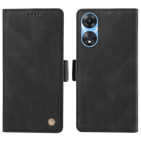 YIKATU YK-005 PU Leather Folio Cover for Oppo A58 5G / A78 5G , Skin-touch Wallet Stand Phone Case
