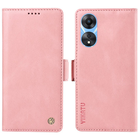 YIKATU YK-005 PU Leather Folio Cover for Oppo A58 5G / A78 5G , Skin-touch Wallet Stand Phone Case