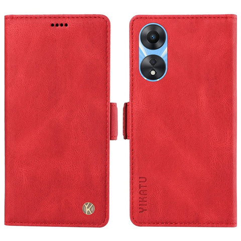YIKATU YK-005 PU Leather Folio Cover for Oppo A58 5G / A78 5G , Skin-touch Wallet Stand Phone Case
