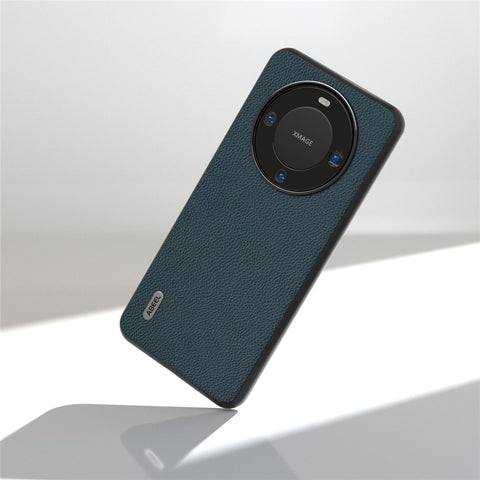 ABEEL For Huawei Mate 60 Pro Delicate Litchi Texture Phone Case Cowhide Leather+PC+TPU Cover