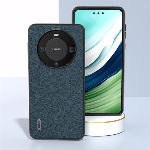 ABEEL For Huawei Mate 60 Pro Delicate Litchi Texture Phone Case Cowhide Leather+PC+TPU Cover