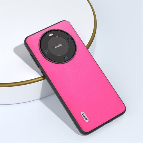 ABEEL For Huawei Mate 60 Pro Textured Phone Case PU Leather Coated TPU Anti-scratch Phone Cover
