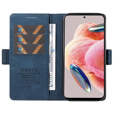 YIKATU YK-005 For Xiaomi Redmi Note 12 4G Skin-touch Phone Case Cover PU Leather Wallet Stand Shell