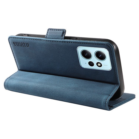 YIKATU YK-005 For Xiaomi Redmi Note 12 4G Skin-touch Phone Case Cover PU Leather Wallet Stand Shell