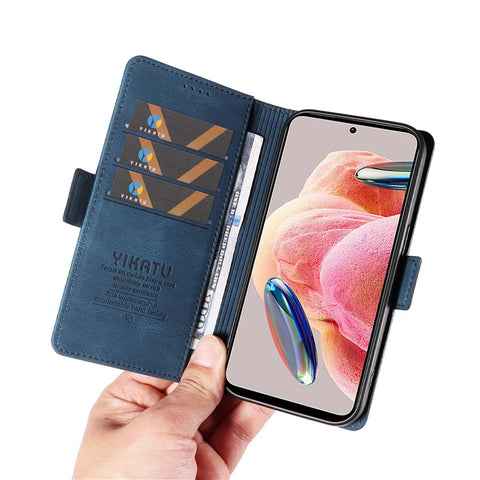 YIKATU YK-005 For Xiaomi Redmi Note 12 4G Skin-touch Phone Case Cover PU Leather Wallet Stand Shell