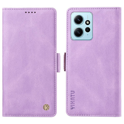 YIKATU YK-005 For Xiaomi Redmi Note 12 4G Skin-touch Phone Case Cover PU Leather Wallet Stand Shell