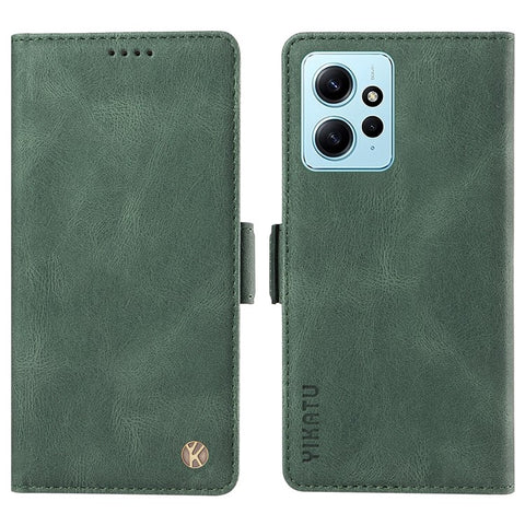 YIKATU YK-005 For Xiaomi Redmi Note 12 4G Skin-touch Phone Case Cover PU Leather Wallet Stand Shell