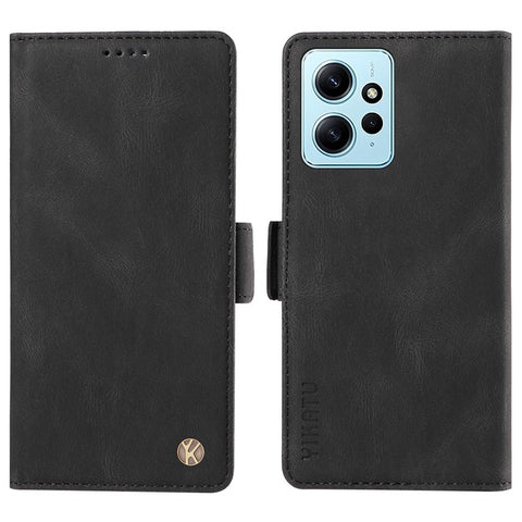 YIKATU YK-005 For Xiaomi Redmi Note 12 4G Skin-touch Phone Case Cover PU Leather Wallet Stand Shell