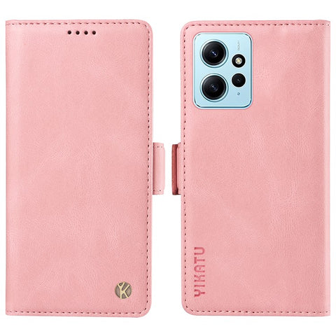 YIKATU YK-005 For Xiaomi Redmi Note 12 4G Skin-touch Phone Case Cover PU Leather Wallet Stand Shell