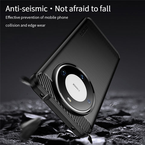 MOFI JK TPU Series-1 for Huawei Mate 60 Pro TPU Case Brushed Carbon Fiber Texture Phone Cover