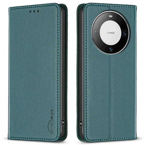 BINFEN COLOR BF18 For Huawei Mate 60 Pro / Mate 60 Pro+ Leather Phone Cover Card Holder Stand Case