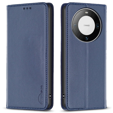 BINFEN COLOR BF18 For Huawei Mate 60 Pro / Mate 60 Pro+ Leather Phone Cover Card Holder Stand Case