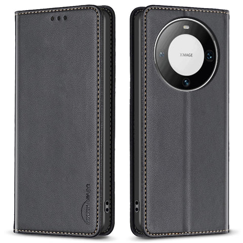 BINFEN COLOR BF18 For Huawei Mate 60 Pro / Mate 60 Pro+ Leather Phone Cover Card Holder Stand Case