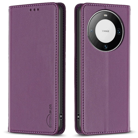 BINFEN COLOR BF18 For Huawei Mate 60 Pro / Mate 60 Pro+ Leather Phone Cover Card Holder Stand Case