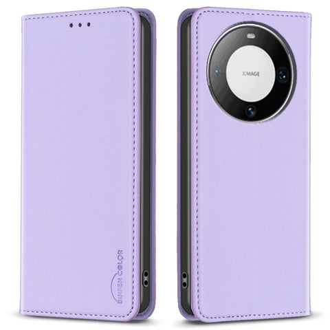 BINFEN COLOR BF18 For Huawei Mate 60 Pro / Mate 60 Pro+ Leather Phone Cover Card Holder Stand Case