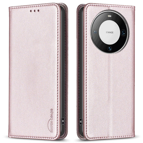 BINFEN COLOR BF18 For Huawei Mate 60 Pro / Mate 60 Pro+ Leather Phone Cover Card Holder Stand Case