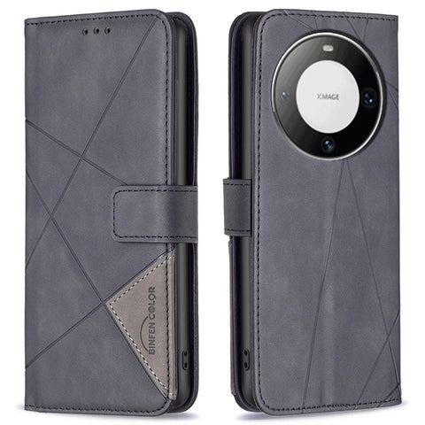 BINFEN COLOR For Huawei Mate 60 Pro / Mate 60 Pro+ Phone Cases Wallet Stand Geometry Imprint Leather Cover