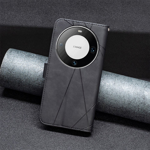 BINFEN COLOR For Huawei Mate 60 Pro / Mate 60 Pro+ Phone Cases Wallet Stand Geometry Imprint Leather Cover