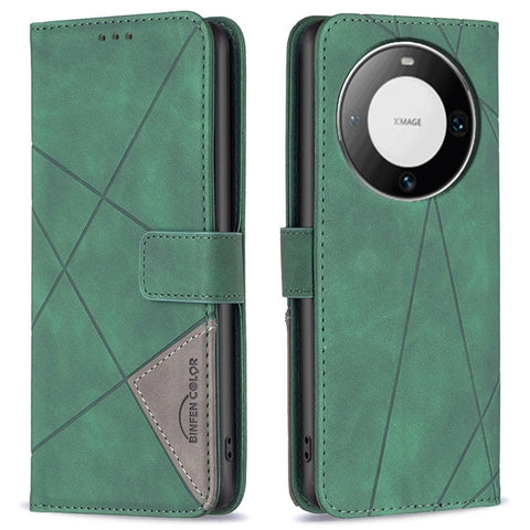 BINFEN COLOR For Huawei Mate 60 Pro / Mate 60 Pro+ Phone Cases Wallet Stand Geometry Imprint Leather Cover