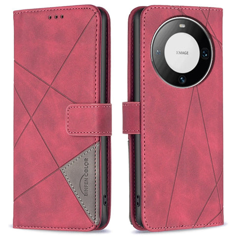 BINFEN COLOR For Huawei Mate 60 Pro / Mate 60 Pro+ Phone Cases Wallet Stand Geometry Imprint Leather Cover