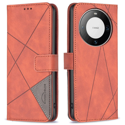 BINFEN COLOR For Huawei Mate 60 Pro / Mate 60 Pro+ Phone Cases Wallet Stand Geometry Imprint Leather Cover