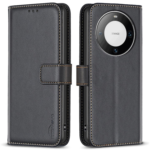 BINFEN COLOR BF17 for Huawei Mate 60 Pro /  Mate 60 Pro+ Stand Phone Case PU Leather Wallet Cover