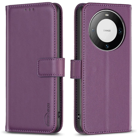 BINFEN COLOR BF17 for Huawei Mate 60 Pro /  Mate 60 Pro+ Stand Phone Case PU Leather Wallet Cover
