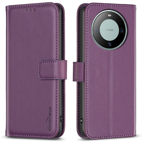 BINFEN COLOR BF17 for Huawei Mate 60 Foldable Stand Phone Case PU Leather Wallet Cover