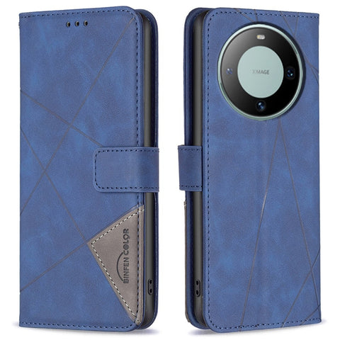 BINFEN COLOR For Huawei Mate 60 Phone Cases Wallet Stand Geometry Imprint Leather Cover