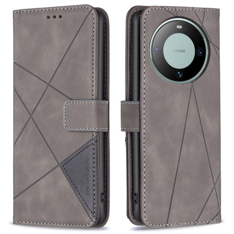BINFEN COLOR For Huawei Mate 60 Phone Cases Wallet Stand Geometry Imprint Leather Cover