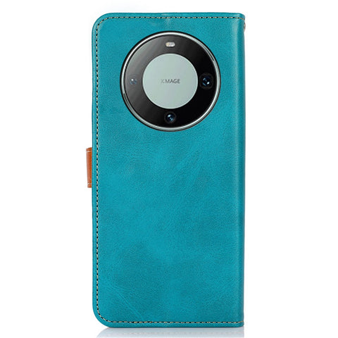 KHAZNEH For Huawei Mate 60 Pro Cowhide Texture Leather Stand Case Anti-shock Wallet Phone Cover