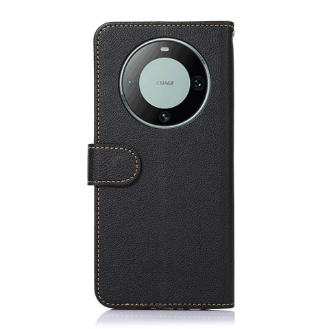 KHAZNEH RFID Blocking Wallet Case for Huawei Mate 60 Pro Litchi Texture PU Leather Phone Cover