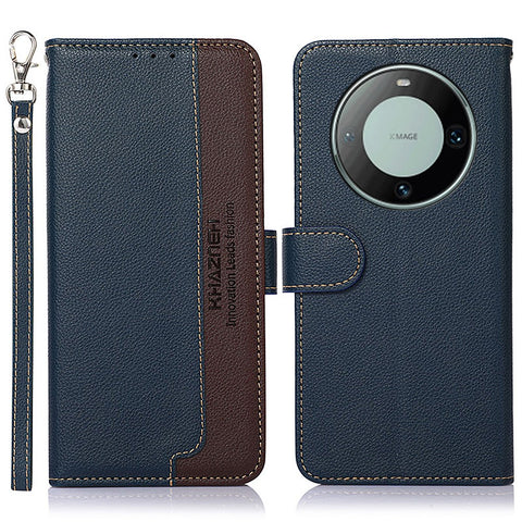 KHAZNEH RFID Blocking Wallet Case for Huawei Mate 60 Pro Litchi Texture PU Leather Phone Cover