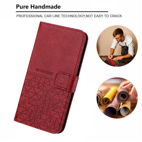 For Oppo A93 5G Geometric Imprint Phone Cover Microfiber Leather Wallet Stand Case