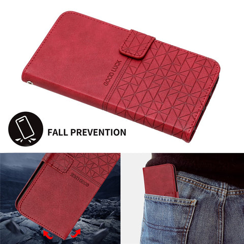 For Oppo A93 5G Geometric Imprint Phone Cover Microfiber Leather Wallet Stand Case