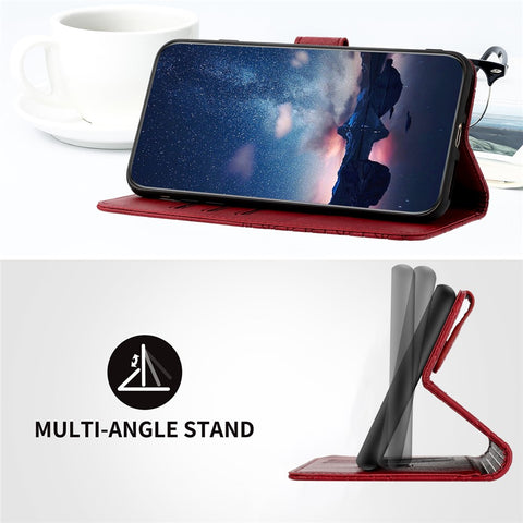 For Oppo A93 5G Geometric Imprint Phone Cover Microfiber Leather Wallet Stand Case