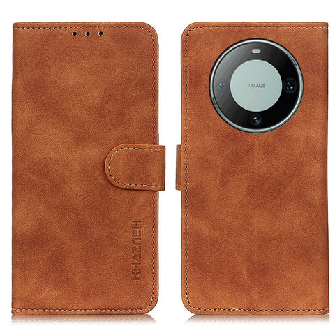KHAZNEH For Huawei Mate 60 Pro Retro Texture Leather Phone Case Wallet Cover with Stand Function