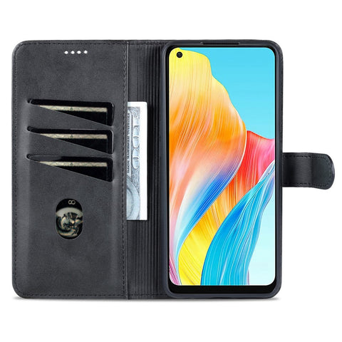 AZNS For Oppo A78 4G PU Leather Anti-scratch Phone Case Support Stand Wallet Cover
