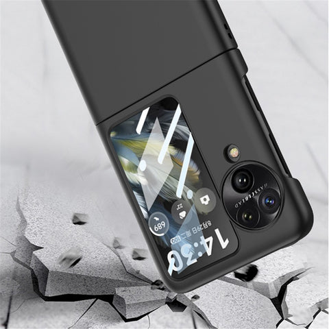 GKK For Oppo Find N3 Flip 5G Case Anti-drop PC Phone Cover with Rear Screen Film